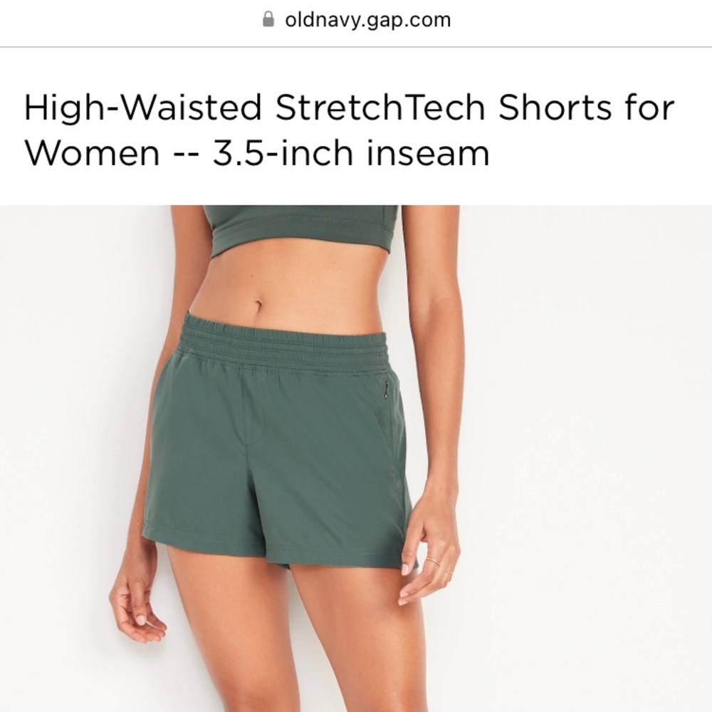 Old Navy High-Waisted StretchTech Shorts - green - 3.5 inseam - women’s Large